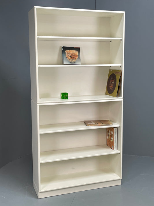 Vintage Tall White Bookcase 1980s By Hulsta Retro Record Storage EB12063