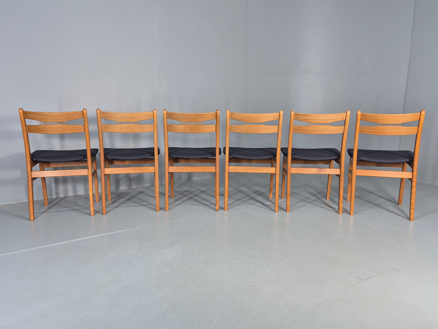 6 Vintage Danish Dining Chairs Farstrup Beech and Teak Retro 1960s EB12103