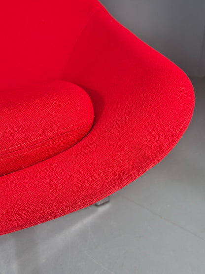 Vintage Allermuir Open Range Swivel Chair Red Fabric EB12247