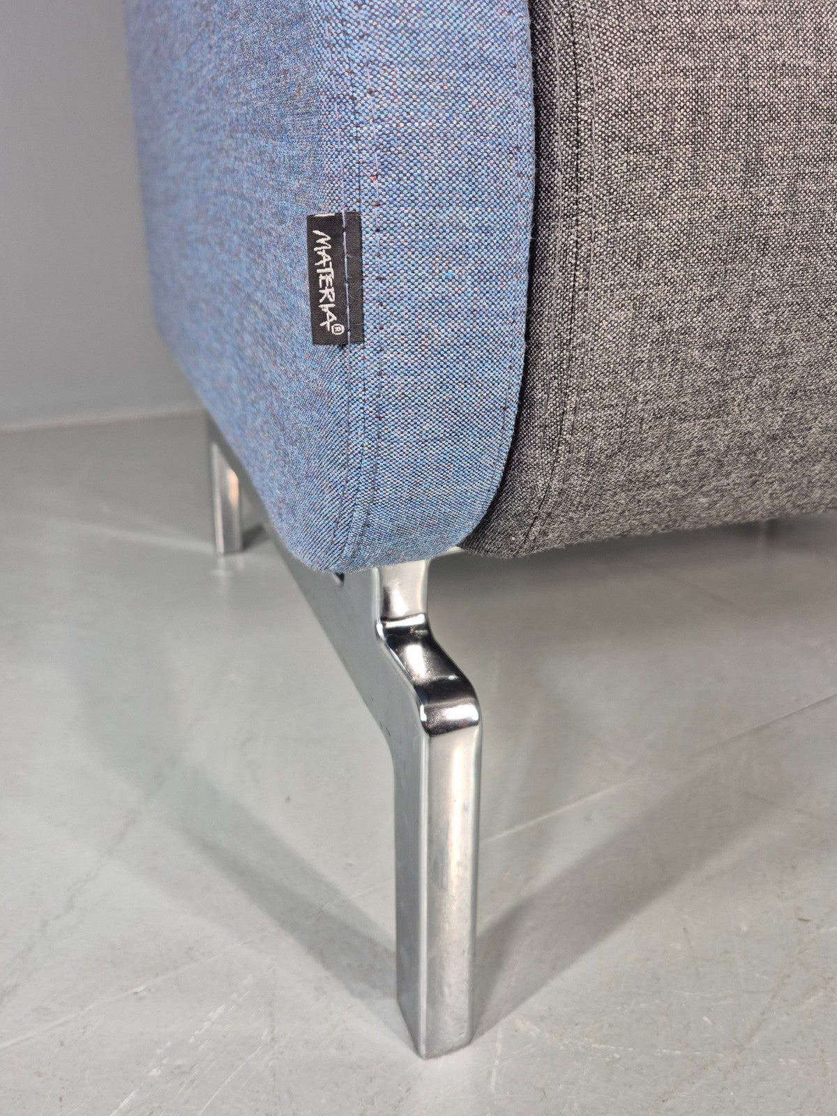 Vintage Materia Point Chair Swedish Blue and Grey Modern Design EB12870