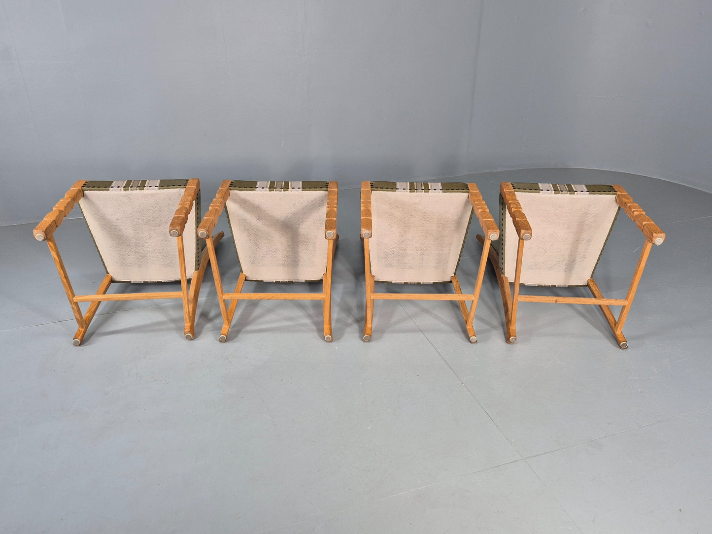 4 Vintage Henning Kjaernulf Dining Chairs Oak Frame 1970s Retro  EB12127