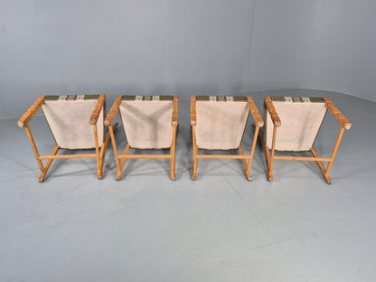 4 Vintage Henning Kjaernulf Dining Chairs Oak Frame 1970s Retro  EB12127