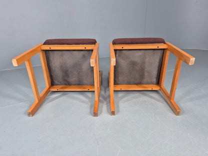 2 Vintage Teak Dining Chairs 1970s Church Office Home EB12176