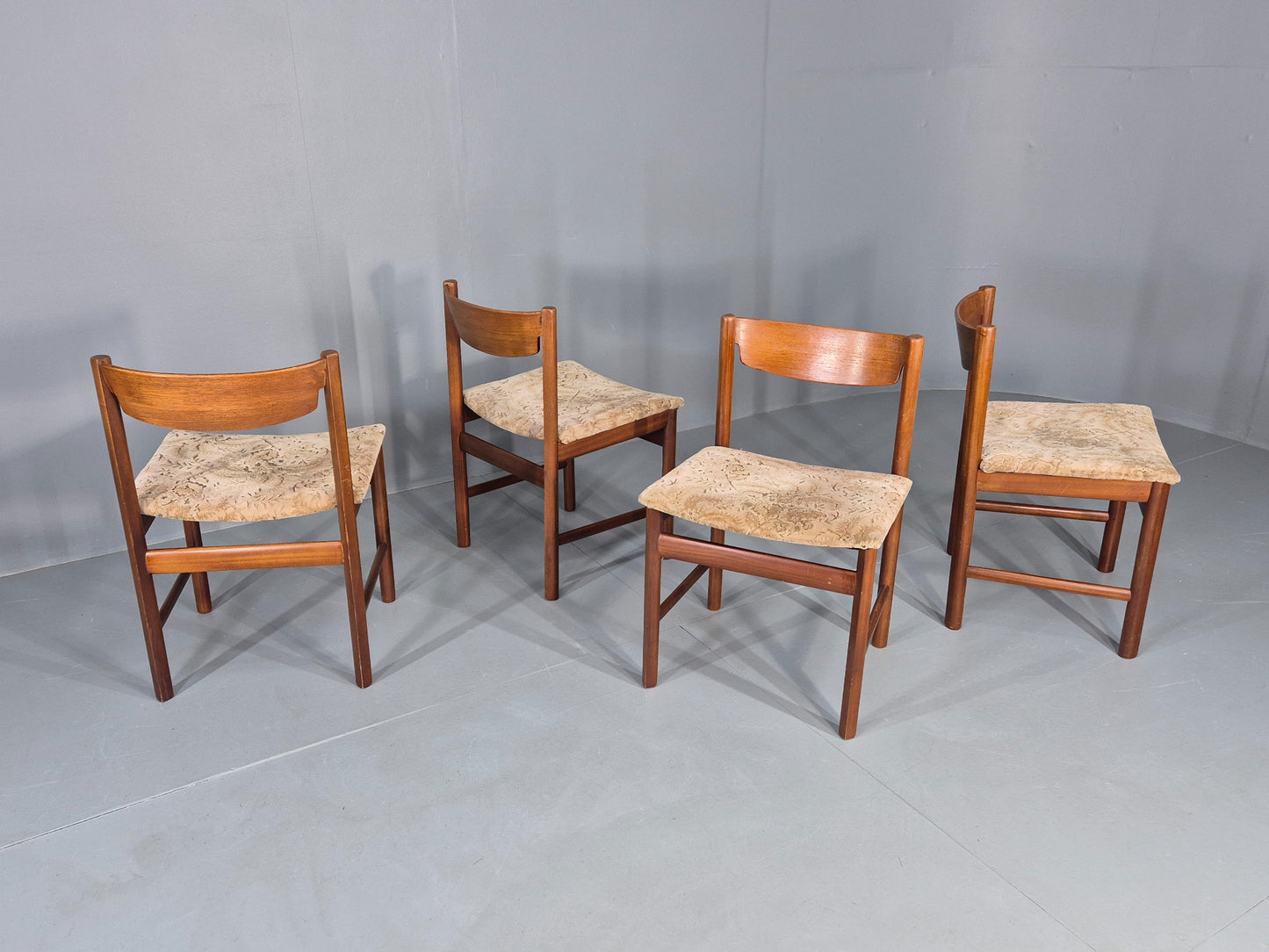 4 Vintage Teak Dining Chairs White and Newton 1960s Retro MCM EB12254