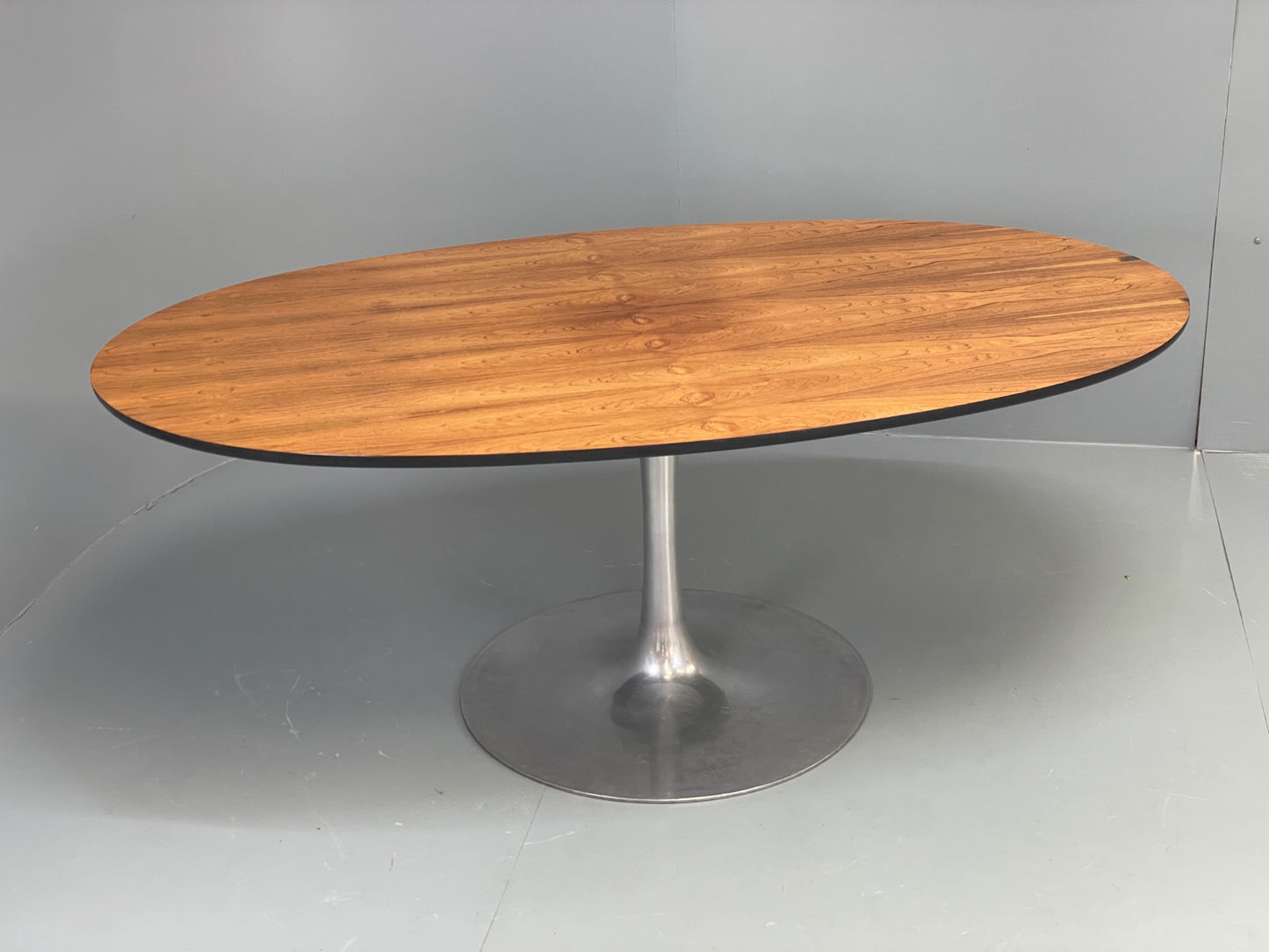 Vintage Arkana Tulip Table Oval Aluminium Base 1960s Maurice Burke EB11877