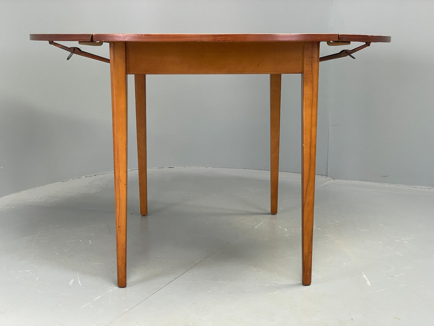 Vintage 1960s Teak Table Drop Leaf Kitchen Circular Retro Mid Century EB12496
