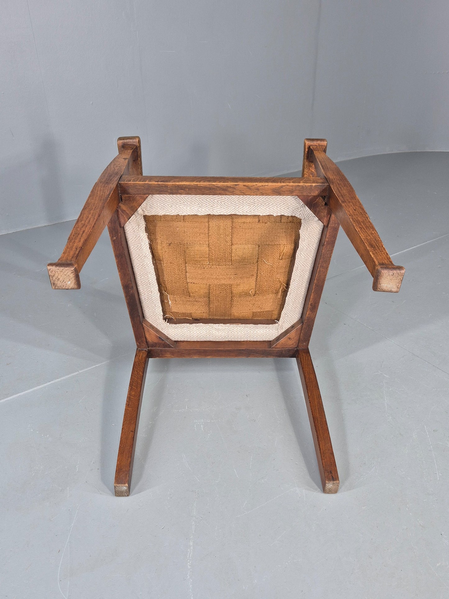 Arts and Crafts Oak Elbow Chair 1900s Antique New Seat  EB12524