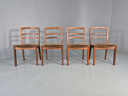 4 Vintage G plan Dining Chairs  Ladder Back Original Seats Teak 1970s EB12174