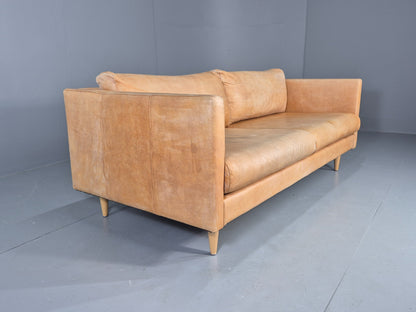 Vintage 2.5 Seater Sofa Danish Style Modern Design Tan Leather EB12482