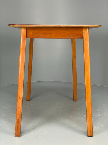 Vintage 1960s Kitchen Table Red Formica Retro Exposed Ply EB12194