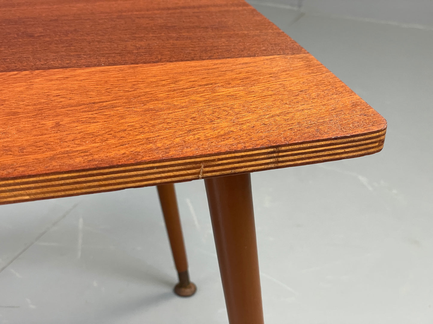 Vintage 1960s Side Table Spindle Legs Mahogany Ply Top Mid Century EB11880