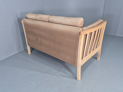 Vintage 2 seater Sofa 1980s Danish Beech Ends Retro Mid Century Modern Eb12561