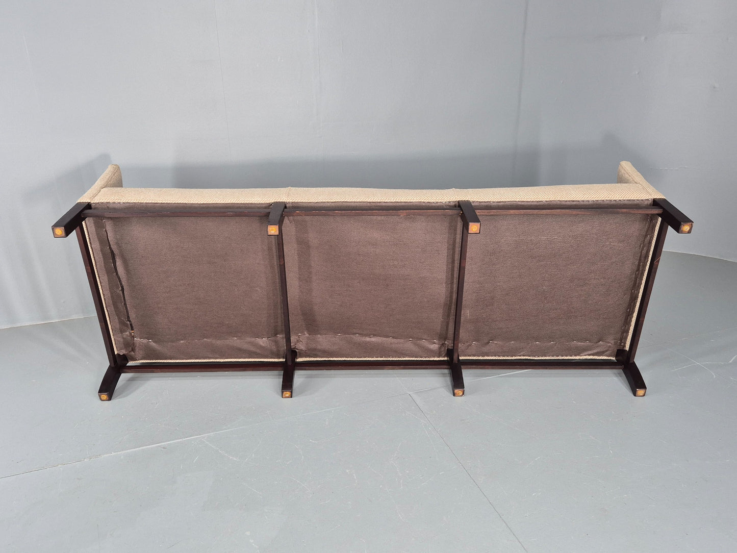 Vintage 3 Seater Sofa Danish Cream Wool Gunnar Grandt Retro MCM EB07792