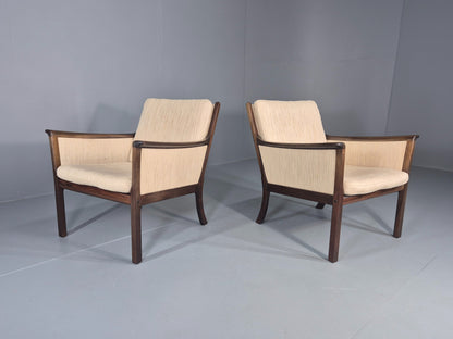 2 Vintage Ole Wanscher Mid Century Lounge Chairs P Jeppesen 1960s Retro EB12319