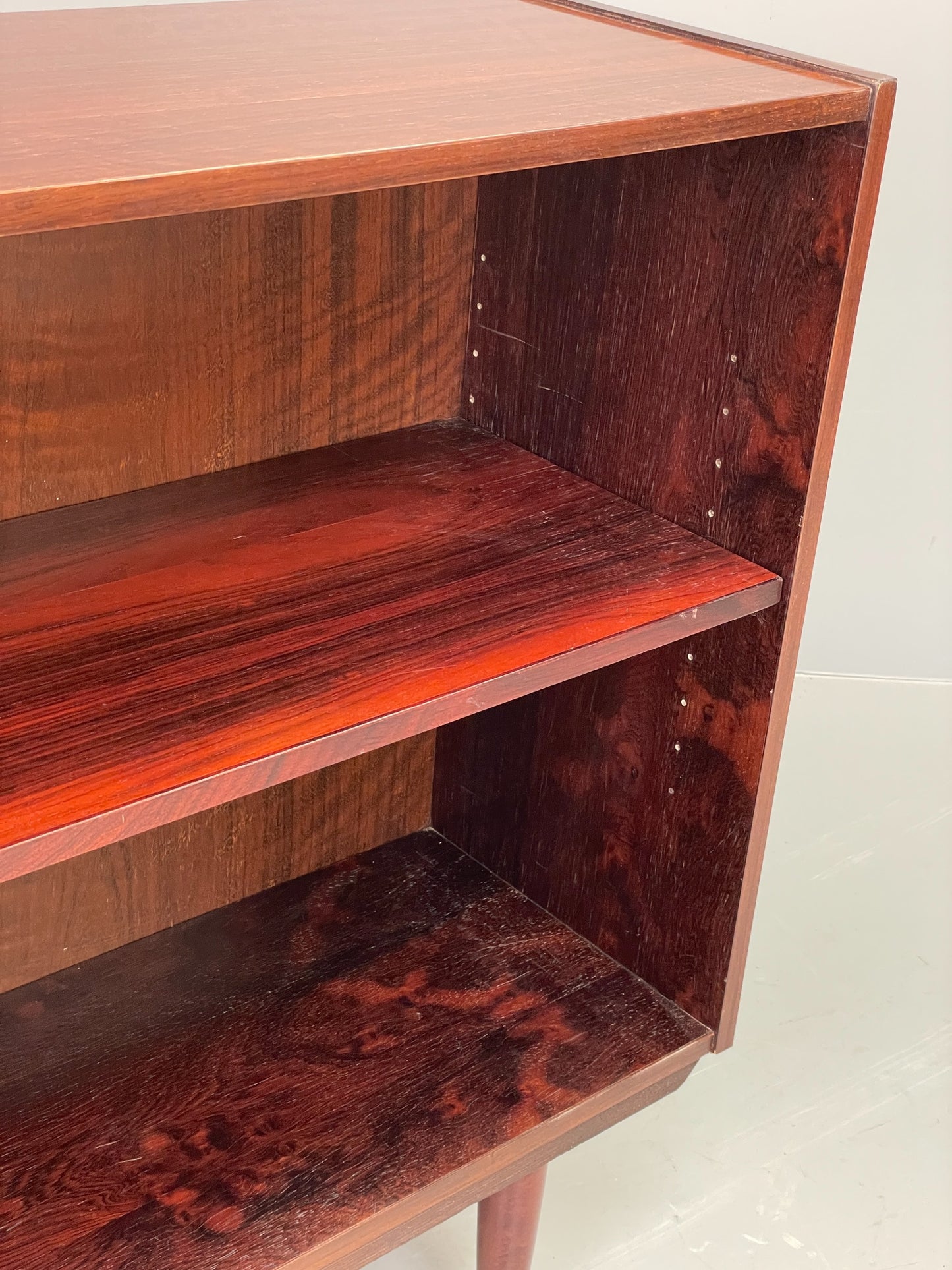 Vintage 1970s Danish Bookcase Darkwood Retro Adjustable Shelving EB12338