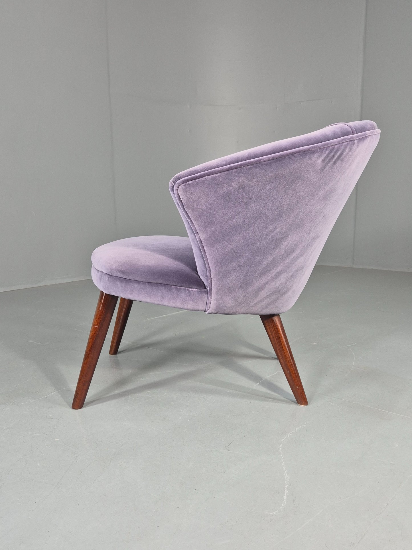 Vintage Danish Mid Century Tub Chair New Upholstery Teak Legs 1960s  EB12039