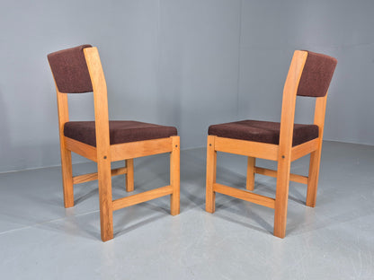 2 Vintage Teak Dining Chairs 1970s Church Office Home EB12176