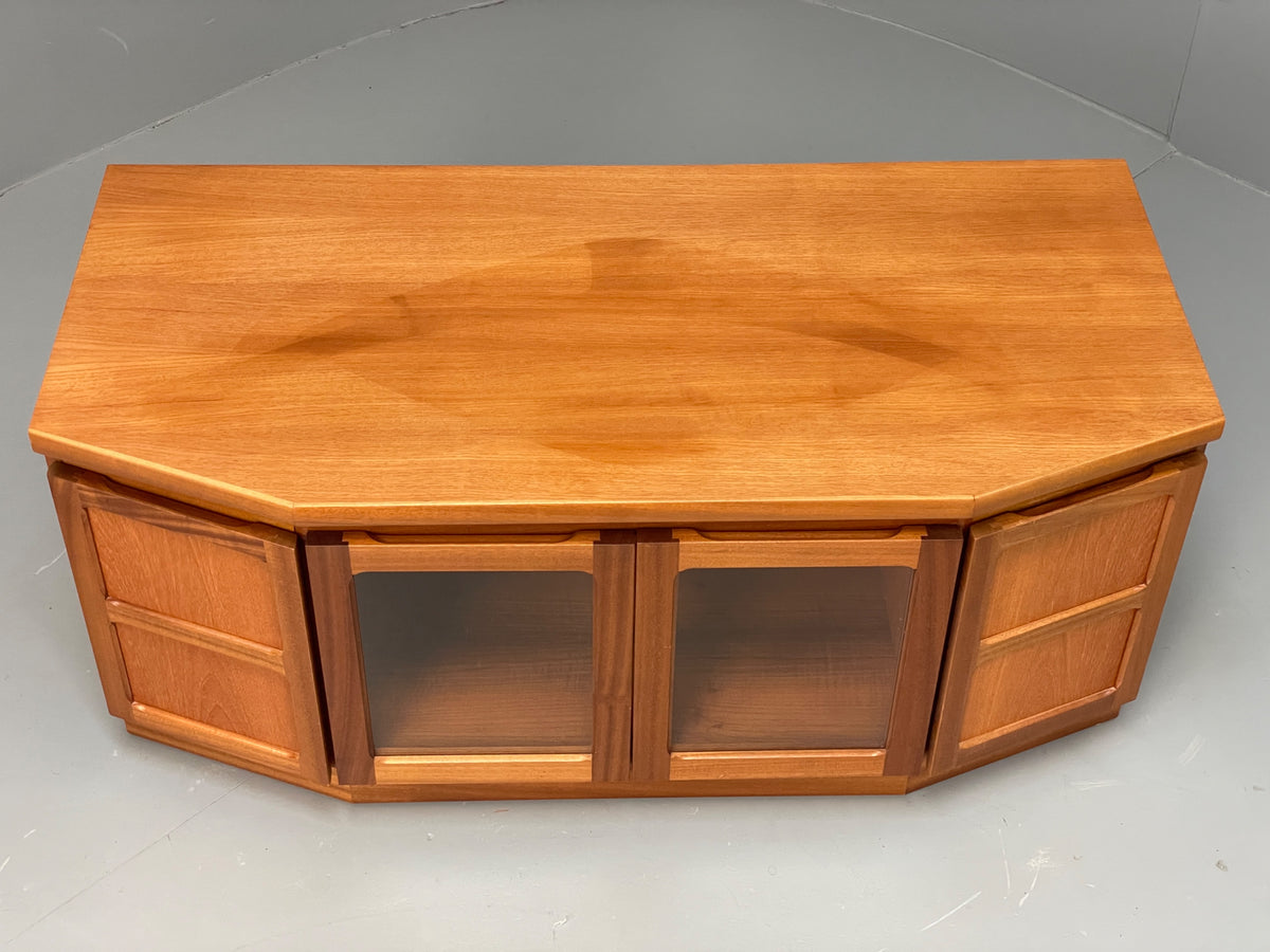 Vintage Teak Media Unit By Nathan Retro Squares HiFi TV Cabinet EB12938
