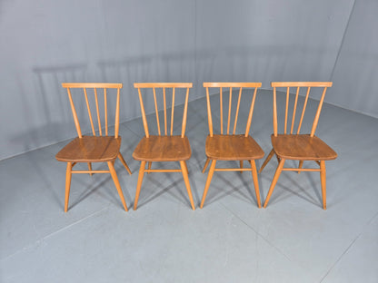 4 Ercol 391 Dining Chairs in Blonde Wood 1960s Retro MCM EB12549
