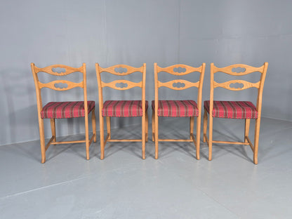 4 Vintage Henning Kjaenulf Oak dining chairs 1970s Danish Retro EB12110