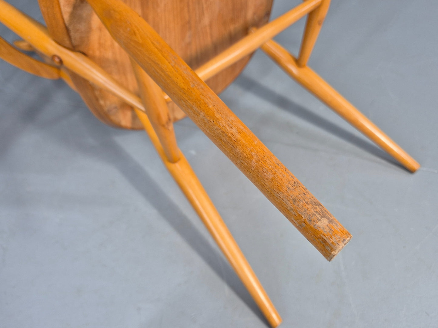 2 Ercol Goldsmith Elbow Chairs Blonde Wood 1960s Retro MCM  EB12544