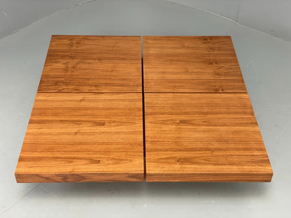 Square Coffee Table Walnut Modern Japanese Style With Storage EB12519