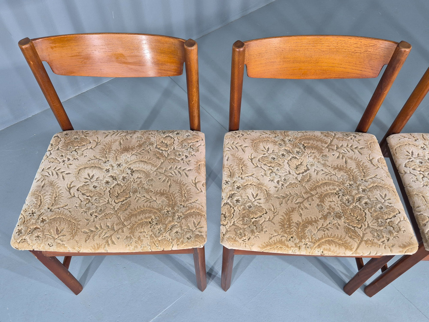 4 Vintage Teak Dining Chairs White and Newton 1960s Retro MCM EB12254