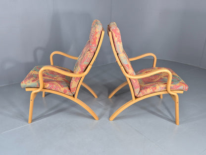 2 Vintage 1980s Lounge Chairs by Stouby Bentwood frame Retro MCM  EB12833