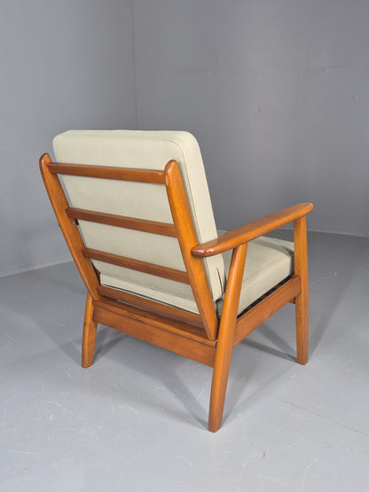 Vintage Mid Century Danish lounge chair Beech Frame 1970s Retro EB11372