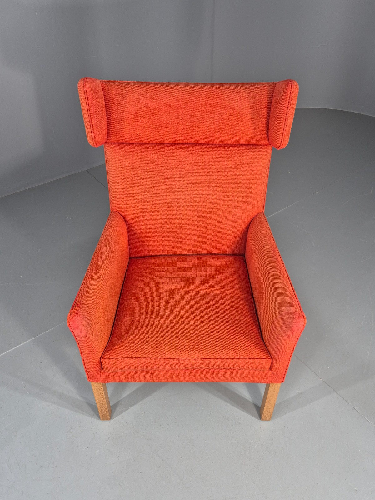 Vintage Mid Century Red Wingback Armchair Danish Design 1960s Retro EB12120