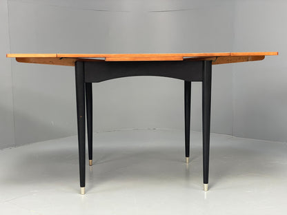 Vintage 1960s Dining Table And 4 Chairs Teak Black Gold Velour EB12085