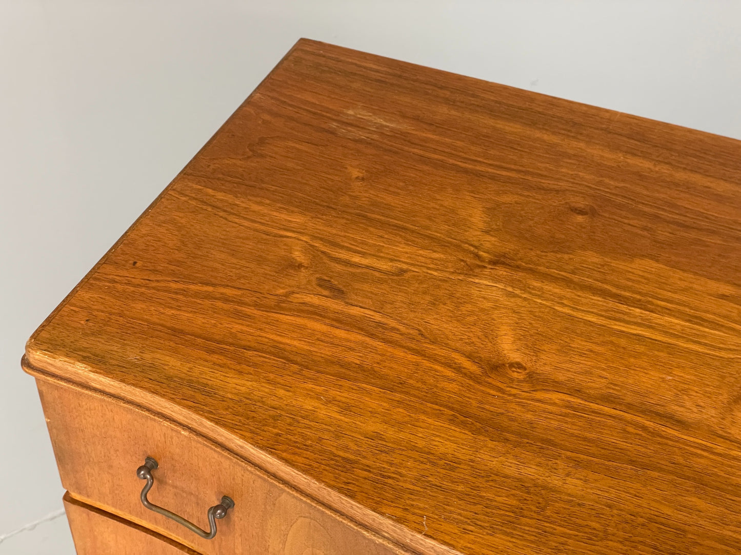Vintage 1950s Walnut Tallboy Chest Of Drawers Danish Retro EB10830