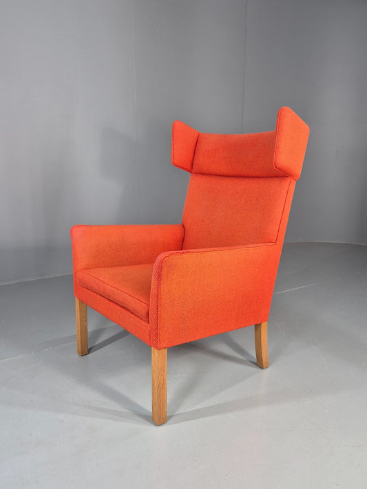 Vintage Mid Century Red Wingback Armchair Danish Design 1960s Retro EB12120