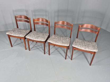 Set of four dining chairs with silver and deep blue seat pads EB11892