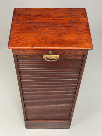 Vintage Tambour Cabinet Oak Drawers Danish Early 20th Century Filing EB12628