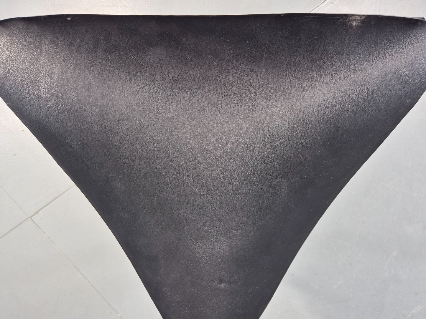 Vintage Danish Mid Century Footstool Triangular Black vinyl 1960s Retro EB12152