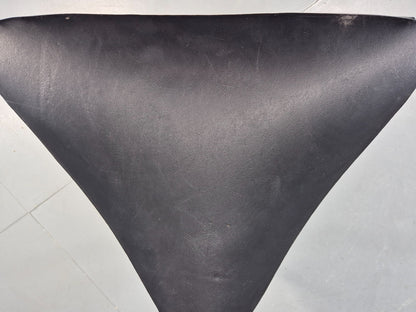 Vintage Danish Mid Century Footstool Triangular Black vinyl 1960s Retro EB12152
