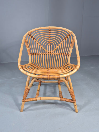 Vintage 1970s Cane work Lounge Chair Stylish Quality Retro EB11601