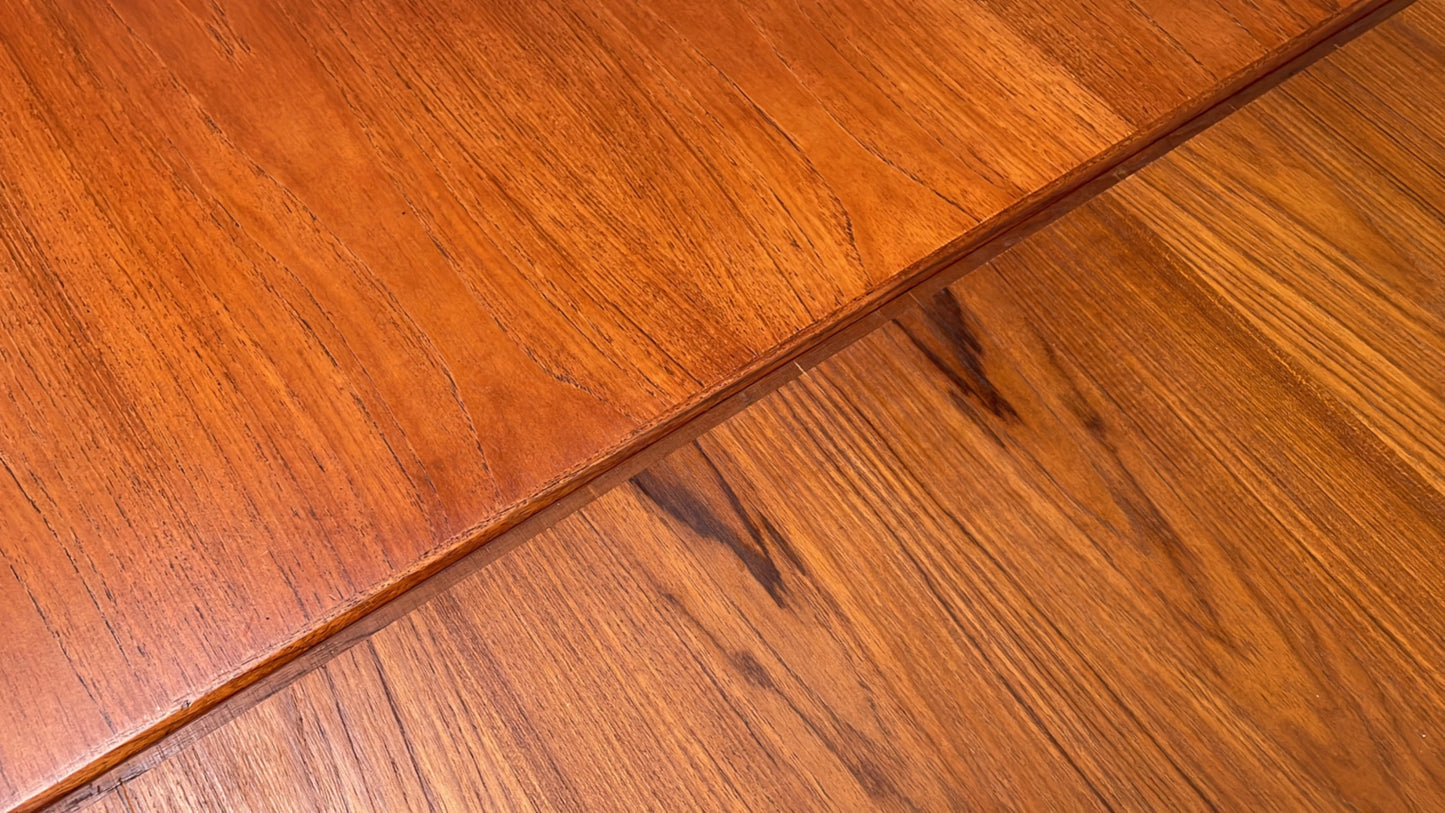 Vintage Teak Dining Table 1960s Danish Extending Draw Leaf EB12340