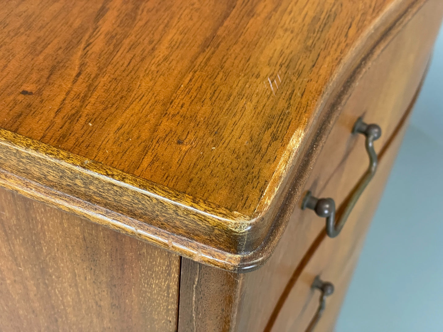Vintage 1950s Walnut Tallboy Chest Of Drawers Danish Retro EB10830