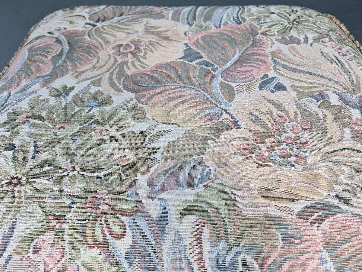 Vintage Ercol Cloisters Range Footstool Floral Cotton Upholstery EB12918