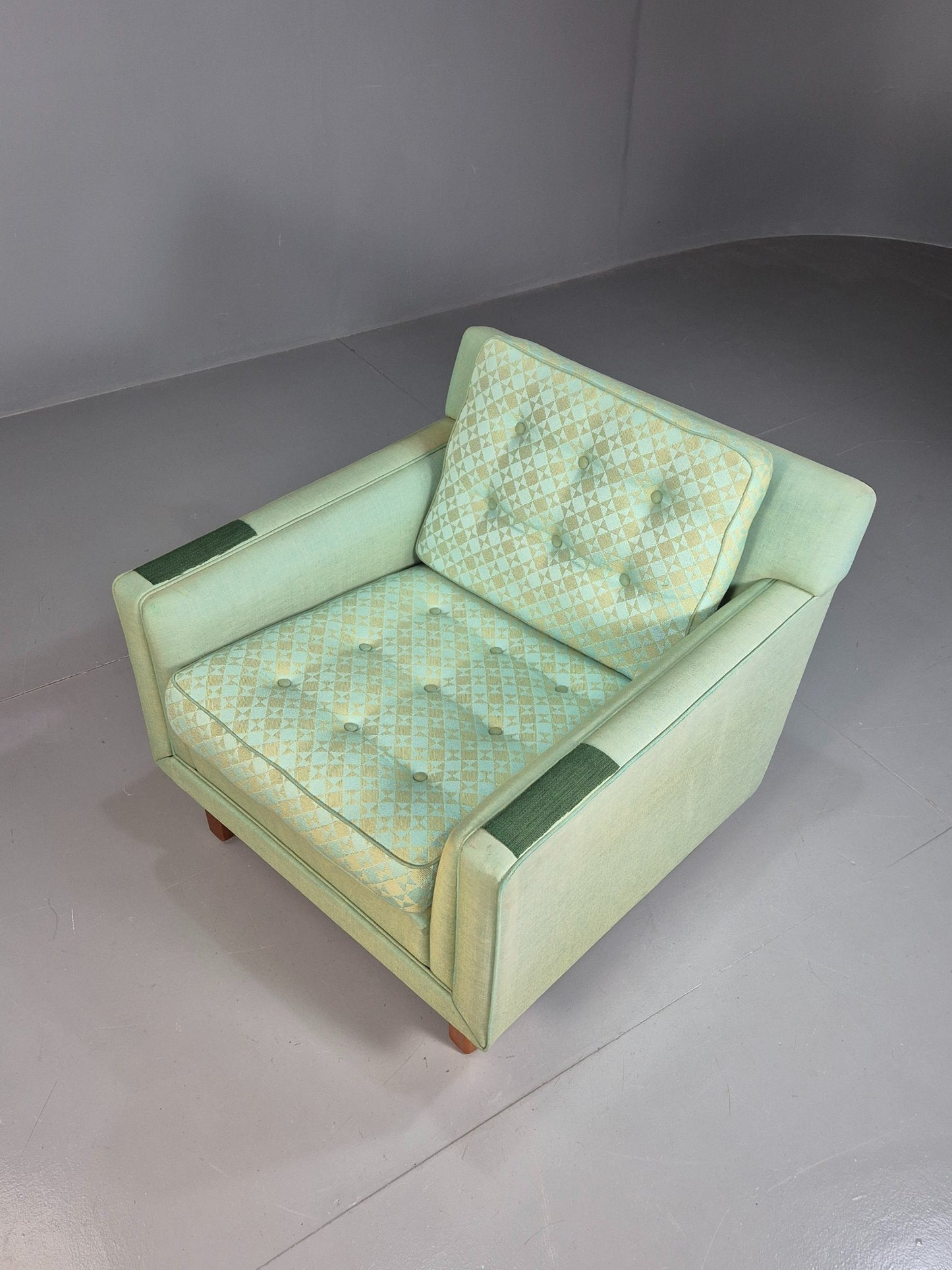 Vintage Mid Century Lounge Chair 1960s SwedishDux Green Retro EB07716