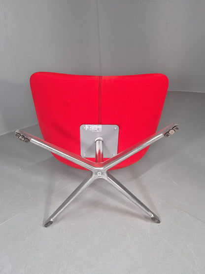 Vintage Allermuir Open Range Swivel Chair Red Fabric EB12248