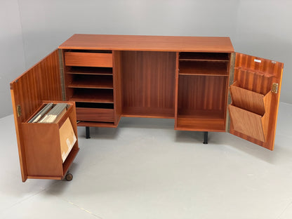 Vintage Teak Foldaway Desk Adjustable 1960s Retro Midcentury Shelving EB12082