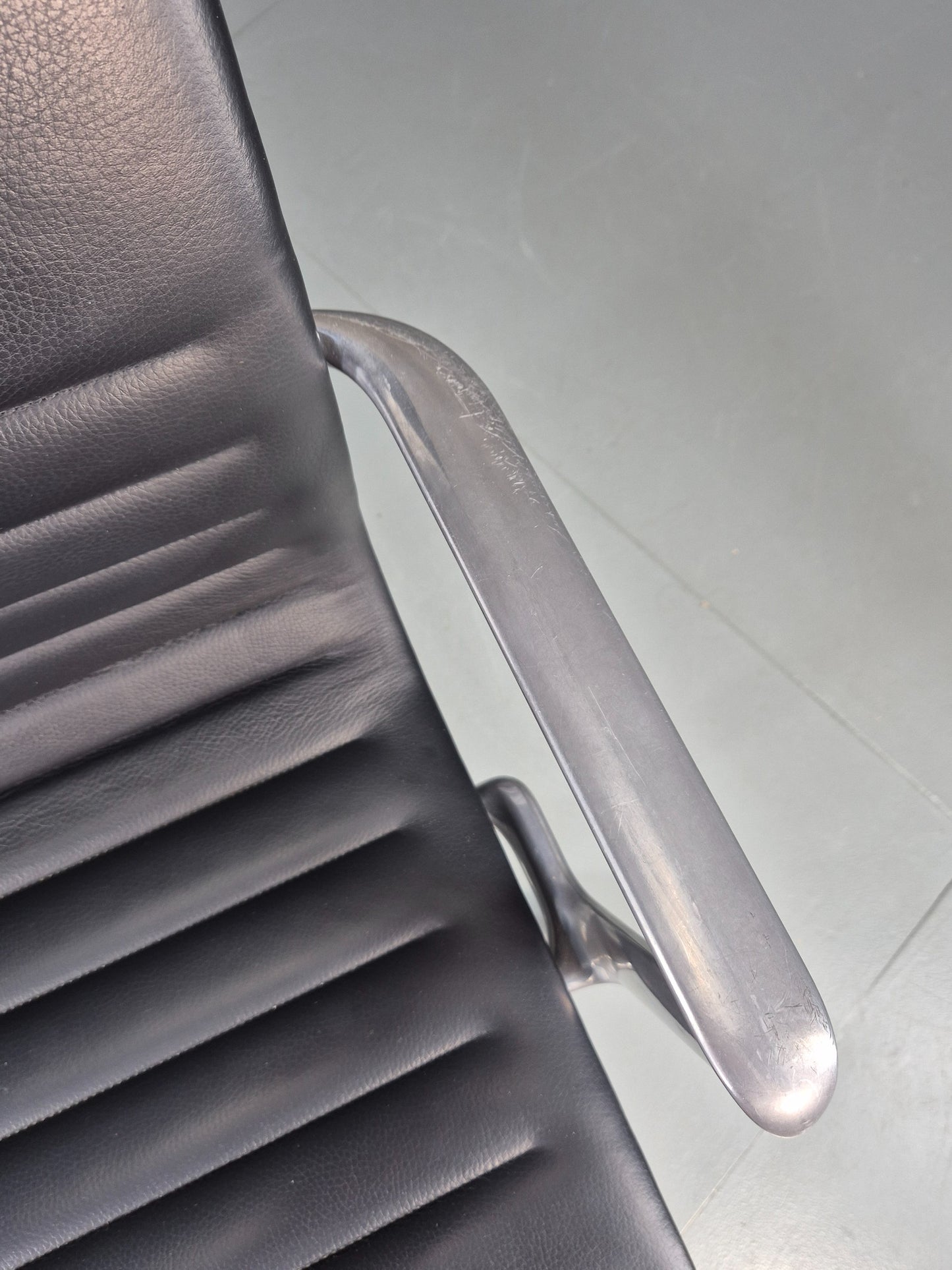 Vintage ICF Eames Style Office Chair Leather and Aluminium EB12241