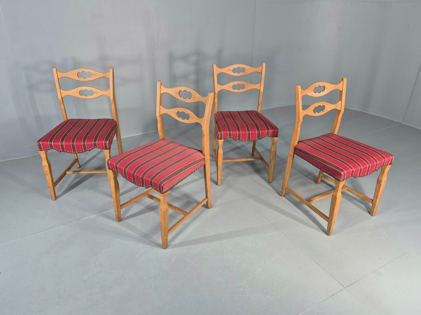 4 Vintage Henning Kjaenulf Oak dining chairs 1970s Danish Retro EB12110