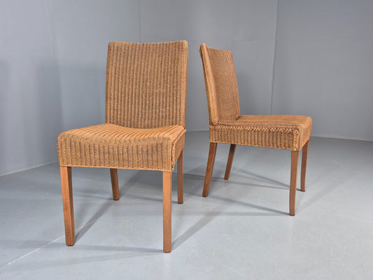 2 Vintage Rattan Dining Chairs 1980s Retro Dutch EB12047