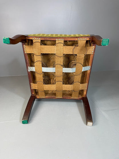 Antique Danish Lounge Chair Throne Type 1900s Green EB04587