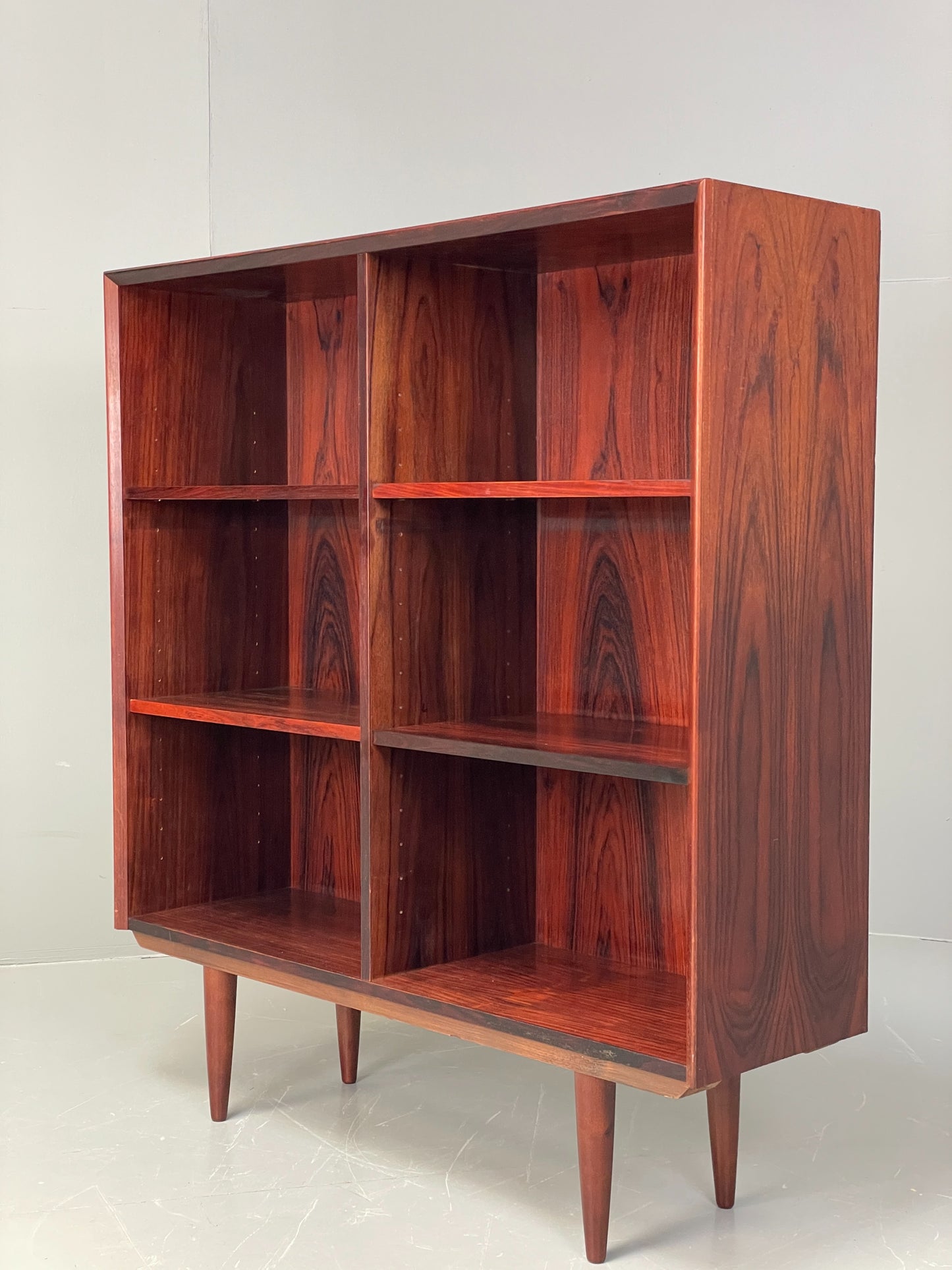 Vintage 1960s Danish Bookcase By Brouer Darkwood Mid Century Shelving EB12064