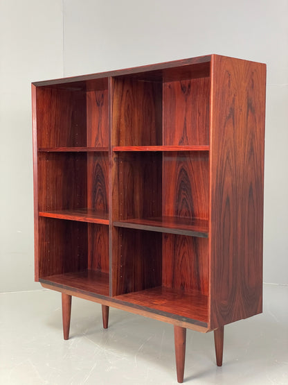 Vintage 1960s Danish Bookcase By Brouer Darkwood Mid Century Shelving EB12064